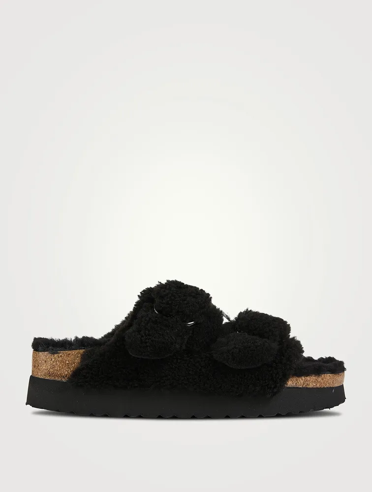 Arizona Big Buckle Shearling Slide Sandals