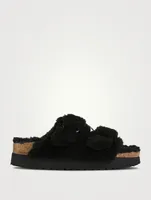 Arizona Big Buckle Shearling Slide Sandals