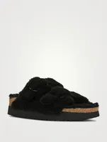 Arizona Big Buckle Shearling Slide Sandals