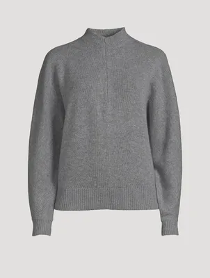 Shaped Half-Zip Cashmere Sweater