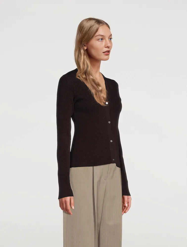 Plaited Lurex Cardigan