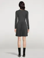 Wool-Blend Pleated Mini Dress