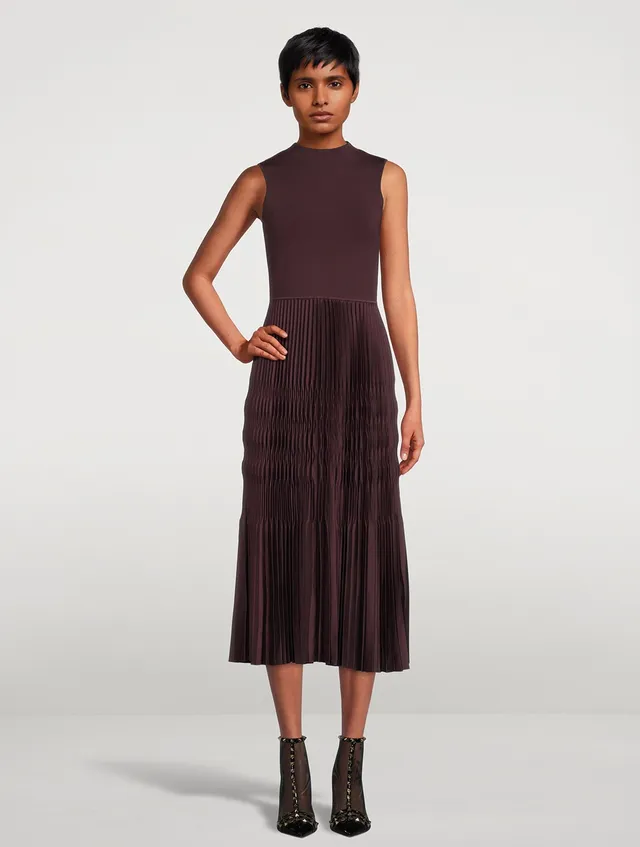 Bronte Satin Pleated Midi Dress