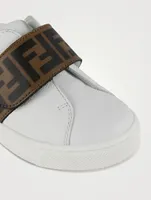 Kids Leather FF Strap Sneakers