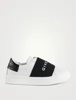 Leather Sneakers With Logo Band
