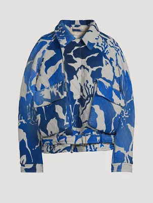 Vannan Padded Jacket In Hibiscus Print