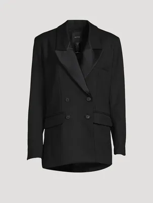 Oversized Double-Breasted Tuxedo Jacket