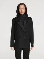 Oversized Double-Breasted Tuxedo Jacket