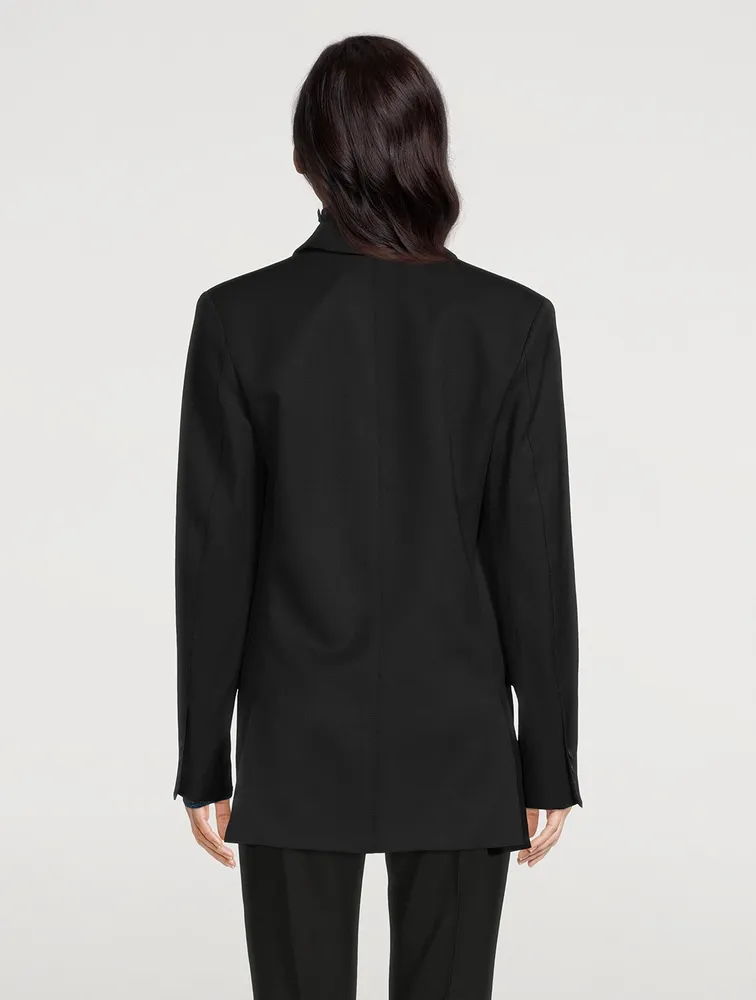 Oversized Double-Breasted Tuxedo Jacket