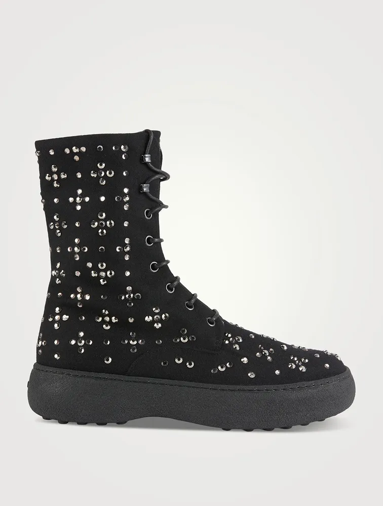 Tod's W. G. Embellished Lace-Up Boots