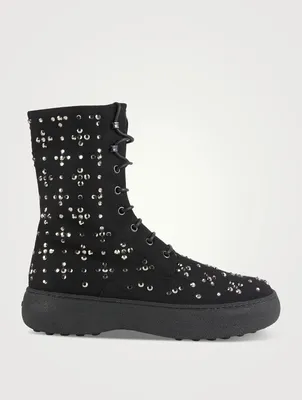 Tod's W. G. Embellished Lace-Up Boots