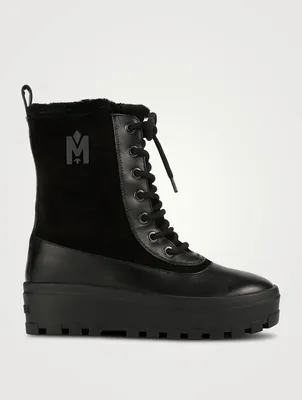 Hero Shearling-Lined Suede Combat Boots
