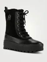 Hero Shearling-Lined Suede Combat Boots