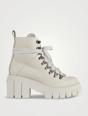 Summit Shearling-Lined Leather Combat Boots