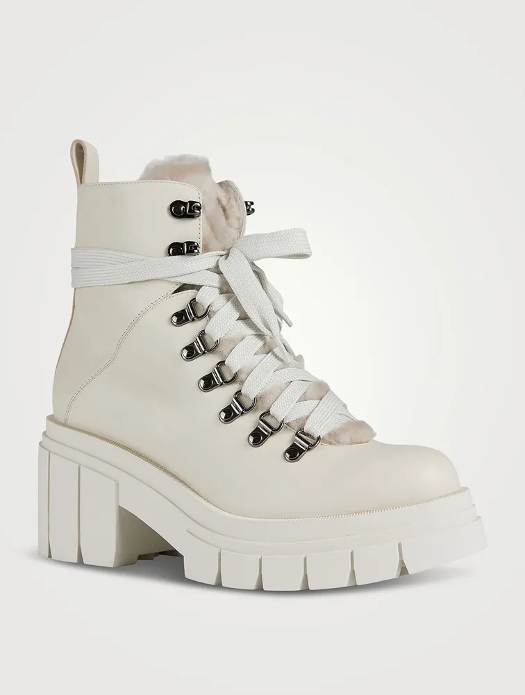 Summit Shearling-Lined Leather Combat Boots