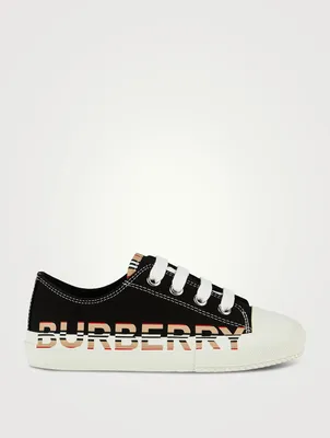 Icon Stripe Logo Cotton Gabardine Sneakers