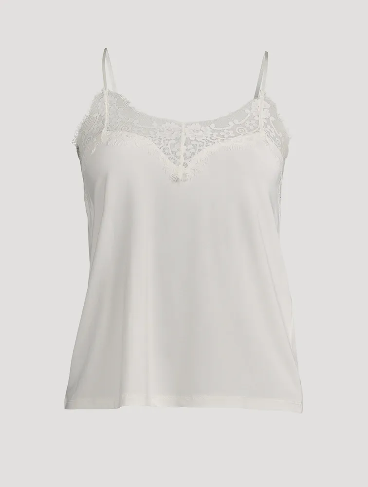 Lace-Trimmed Jersey Cami