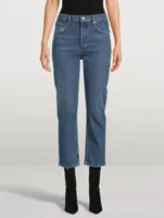 Riley High-Rise Straight-Leg Cropped Jeans