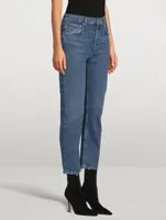 Riley High-Rise Straight-Leg Cropped Jeans