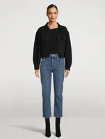 Riley High-Rise Straight-Leg Cropped Jeans