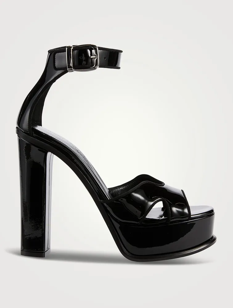 Butterfly Patent Leather Platform Sandals