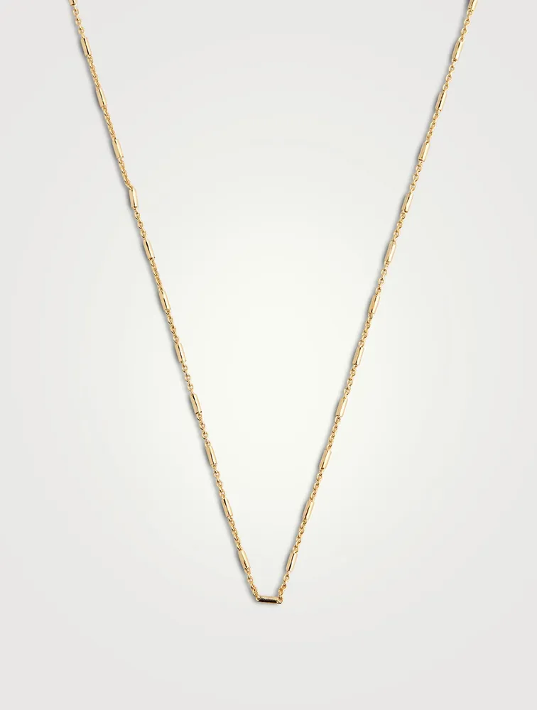 Inch 14K Gold Octagon Tube Chain Necklace