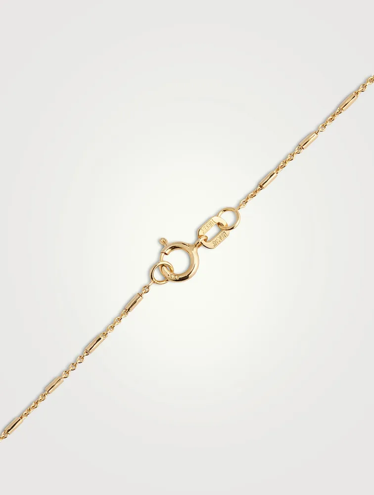 Inch 14K Gold Octagon Tube Chain Necklace