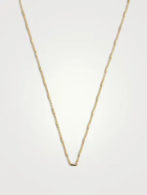 Inch 14K Gold Octagon Tube Chain Necklace