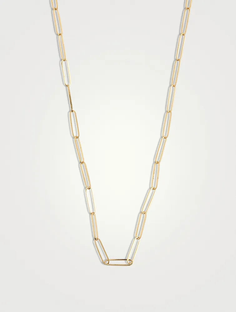 30-Inch 14K Gold Penelope Paperclip Chain Necklace