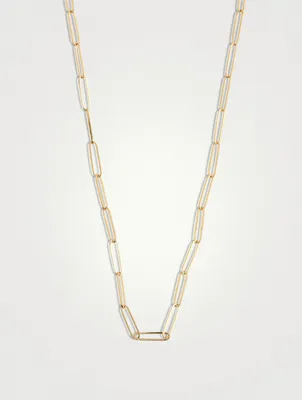 30-Inch 14K Gold Penelope Paperclip Chain Necklace