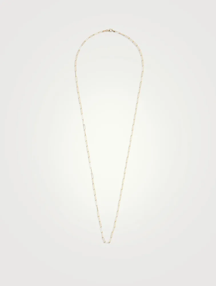 30-Inch 14K Gold Penelope Paperclip Chain Necklace