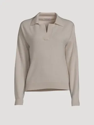 Long Sleeve V-Neck Polo Sweater