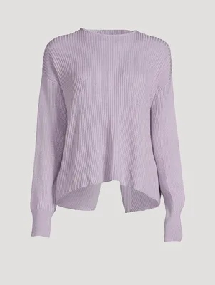 Merino Wool And Silk Twist Back Crewneck Sweater