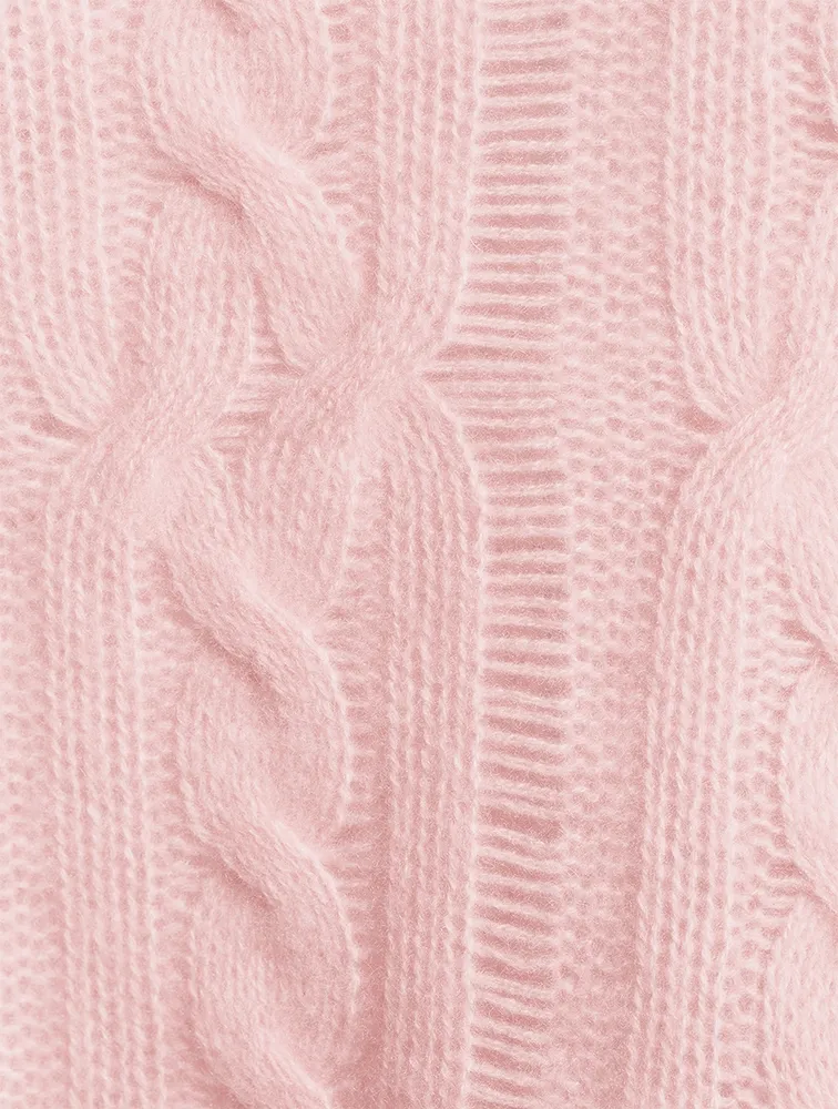 Cashmere Open Cable Crewneck Sweater