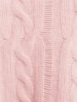 Cashmere Open Cable Crewneck Sweater