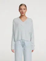 Coastal Cashmere Cropped V-Neck Sweater