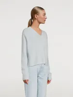 Coastal Cashmere Cropped V-Neck Sweater