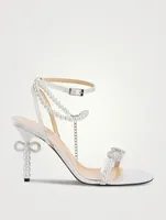 Pearl Bow Satin Sandals