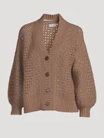 Wool Cashmere Open Stitch Cardigan