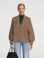 Wool Cashmere Open Stitch Cardigan