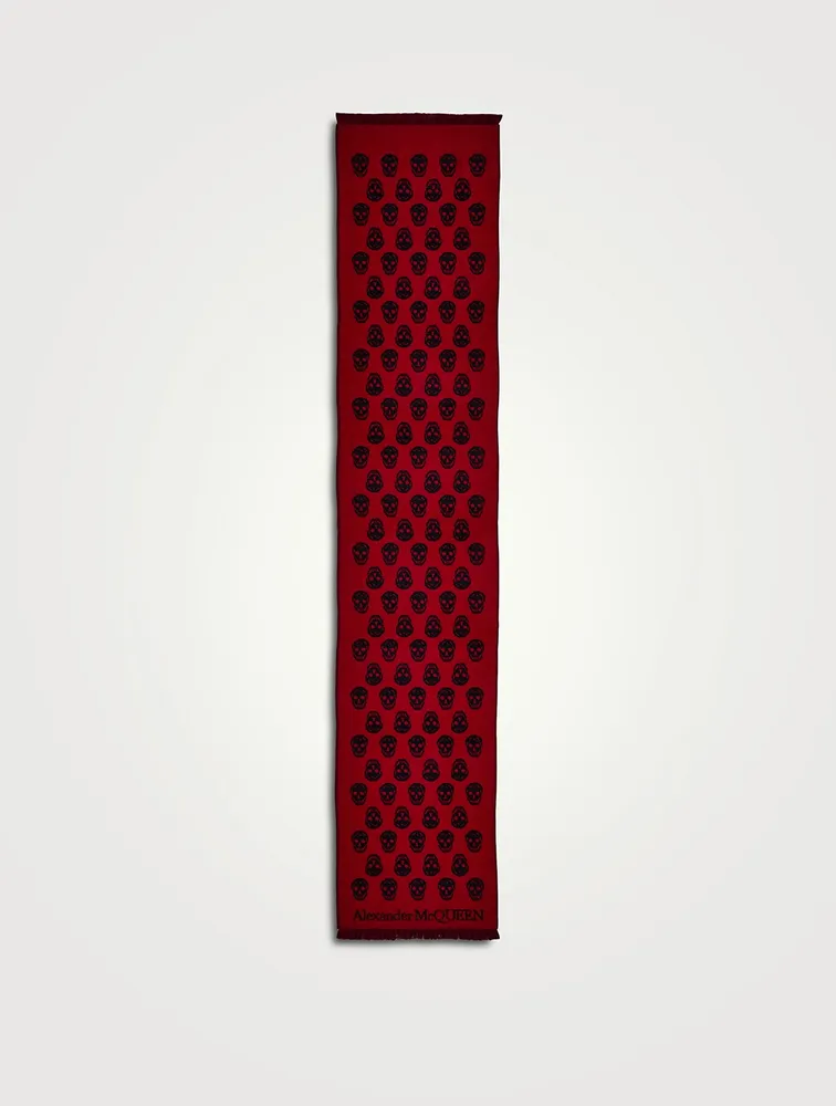 Upside Down Skull Wool Scarf