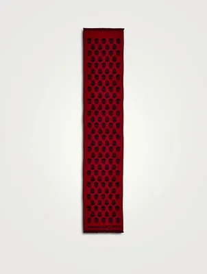Upside Down Skull Wool Scarf