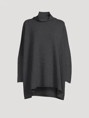 Ribbed Cashmere Funnelneck Sweater
