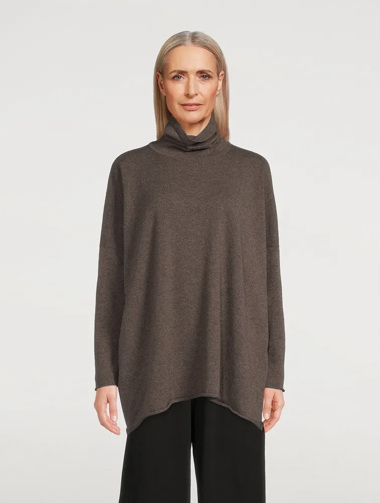 Scrunch-Neck Cashmere Sweater