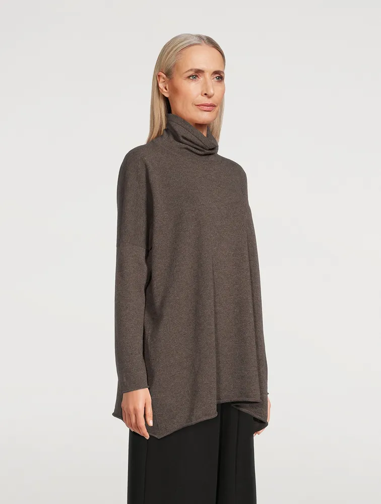 Scrunch-Neck Cashmere Sweater