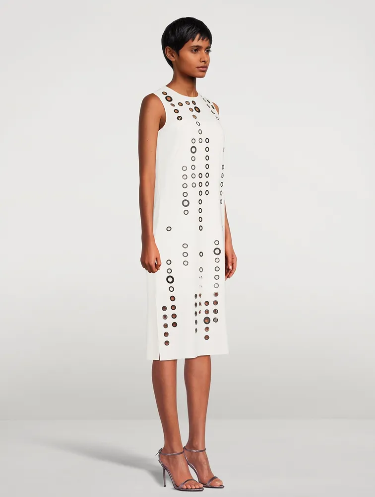 Shift Dress With Eyelet Detail