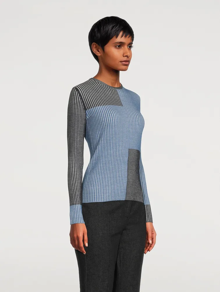 Colourblock Merino Wool Sweater