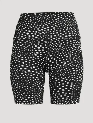 High-Waisted Bike Shorts In Stars Print
