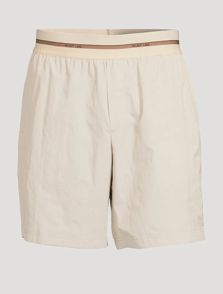 Nylon Shorts With Logo Band