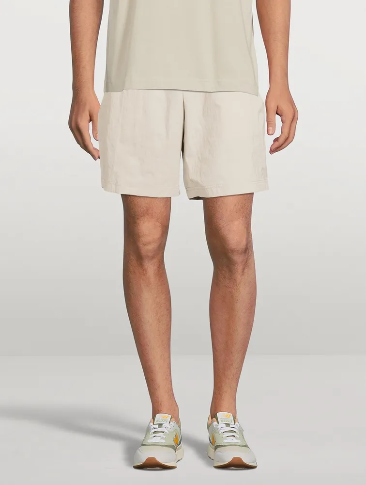 Nylon Shorts With Logo Band